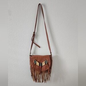Mossimo Supply Co. Brown Boho Western Crossbody Bag with Fringe